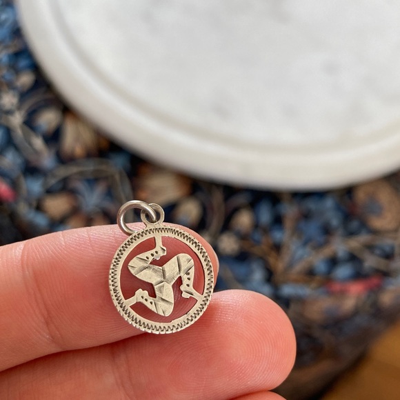 Antique Triskelion Three-Legged Charm Hallmarked Chester England Sterling